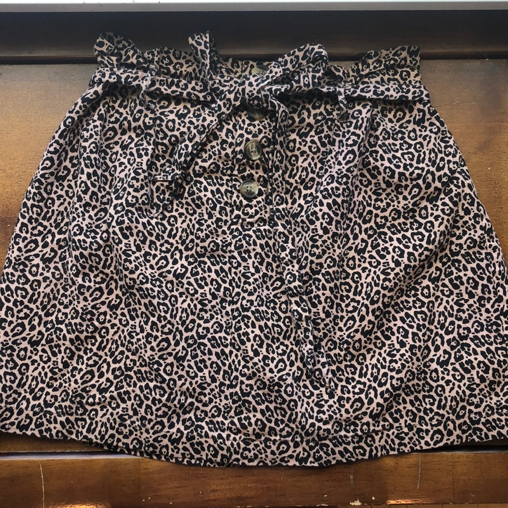 American eagle mini skirt cheetah print with tie bow